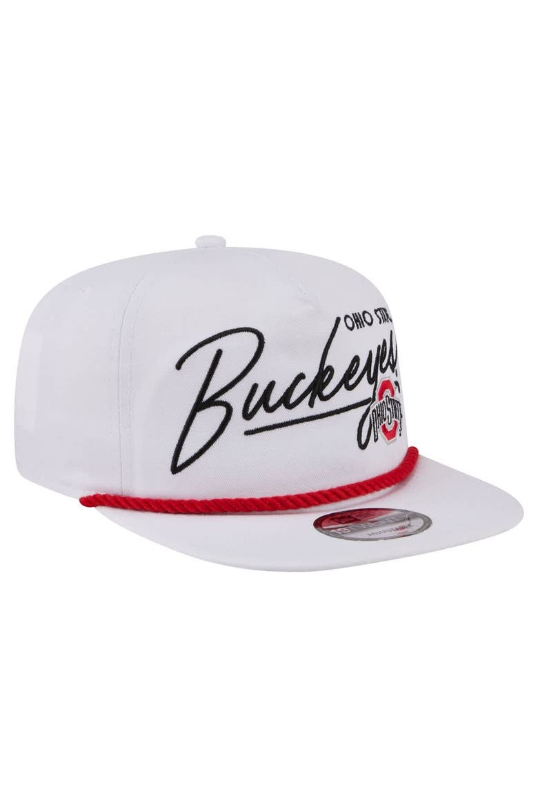 Men's New Era  White Ohio State Buckeyes Team Rope 19TWENTY Adjustable Hat, Main, color, White