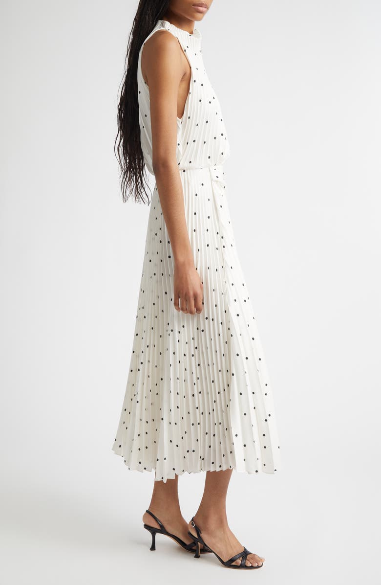 A.L.C. Simona Polka Dot Midi Dress, Alternate, color, Cream/ Black