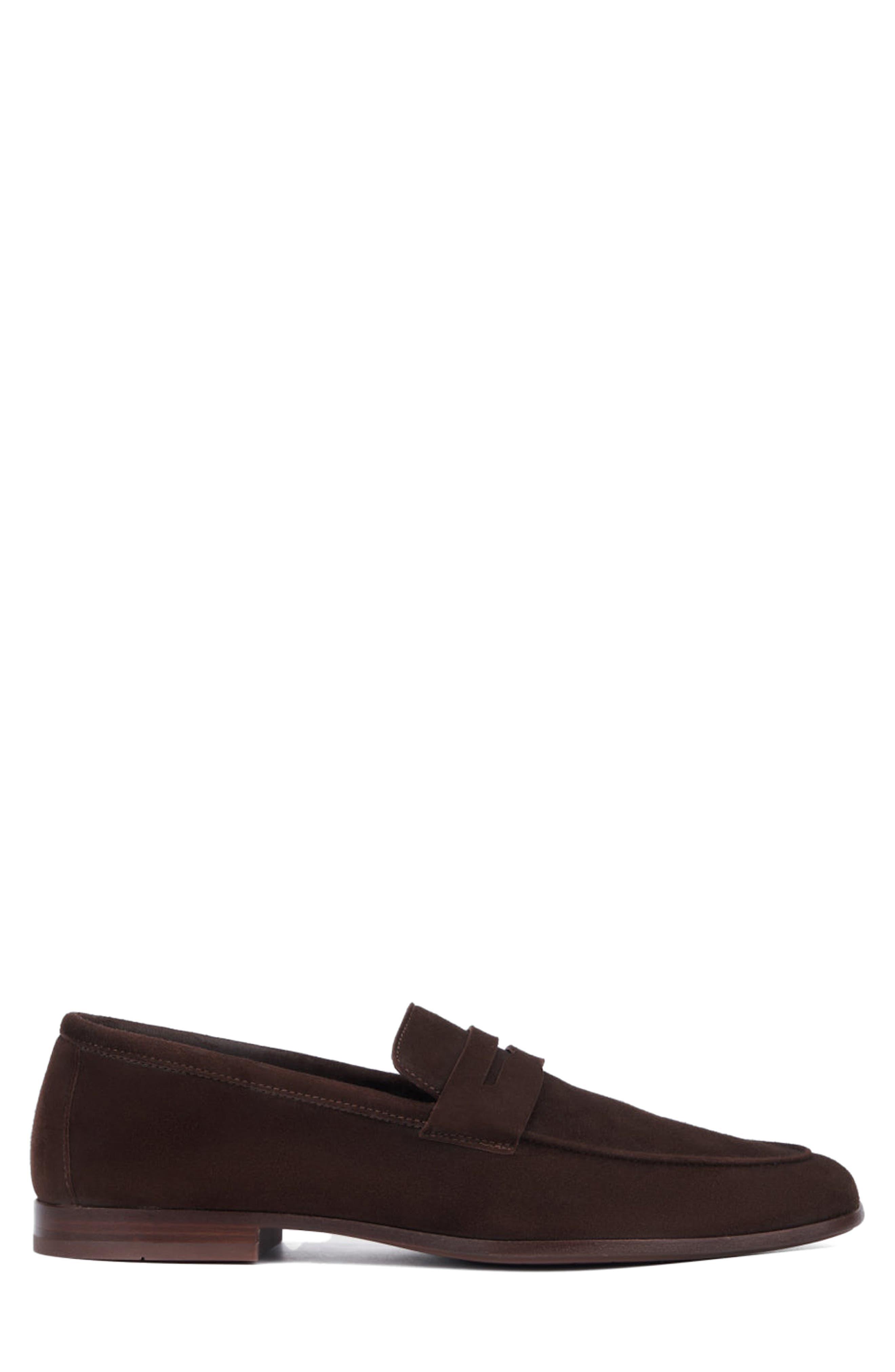 Aquatalia Jon Penny Loafer, Alternate, color, Dark Brown