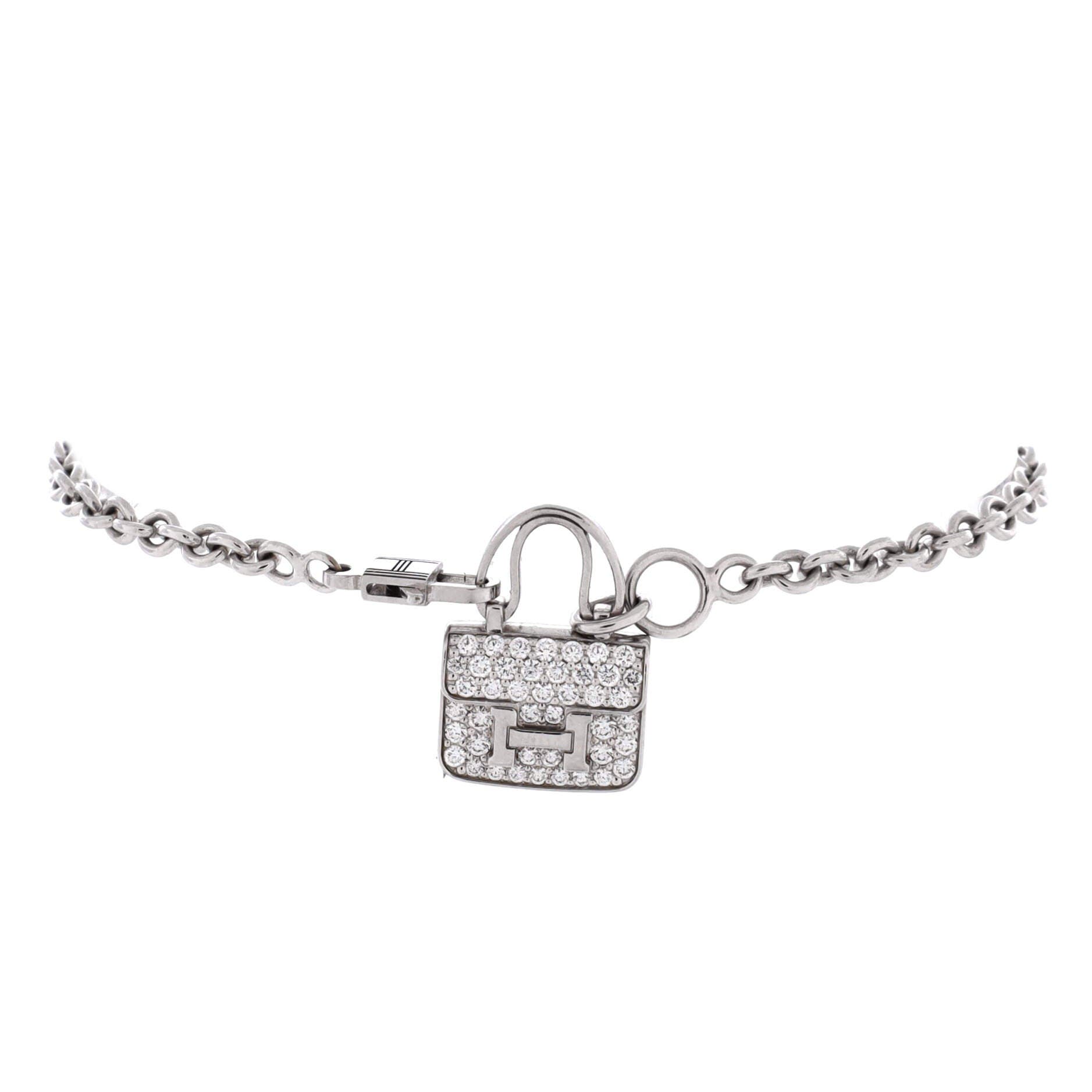 Amulettes Constance Bracelet 18K White Gold with Diamonds, Main, color, Metallic Gold