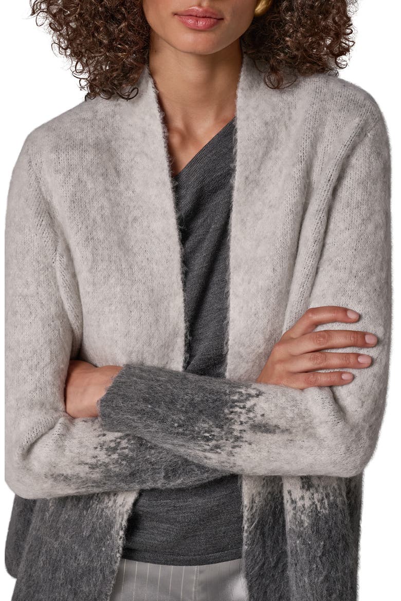 Ombre Shawl Neck Cardigan, Alternate, color, GREY OMBRE