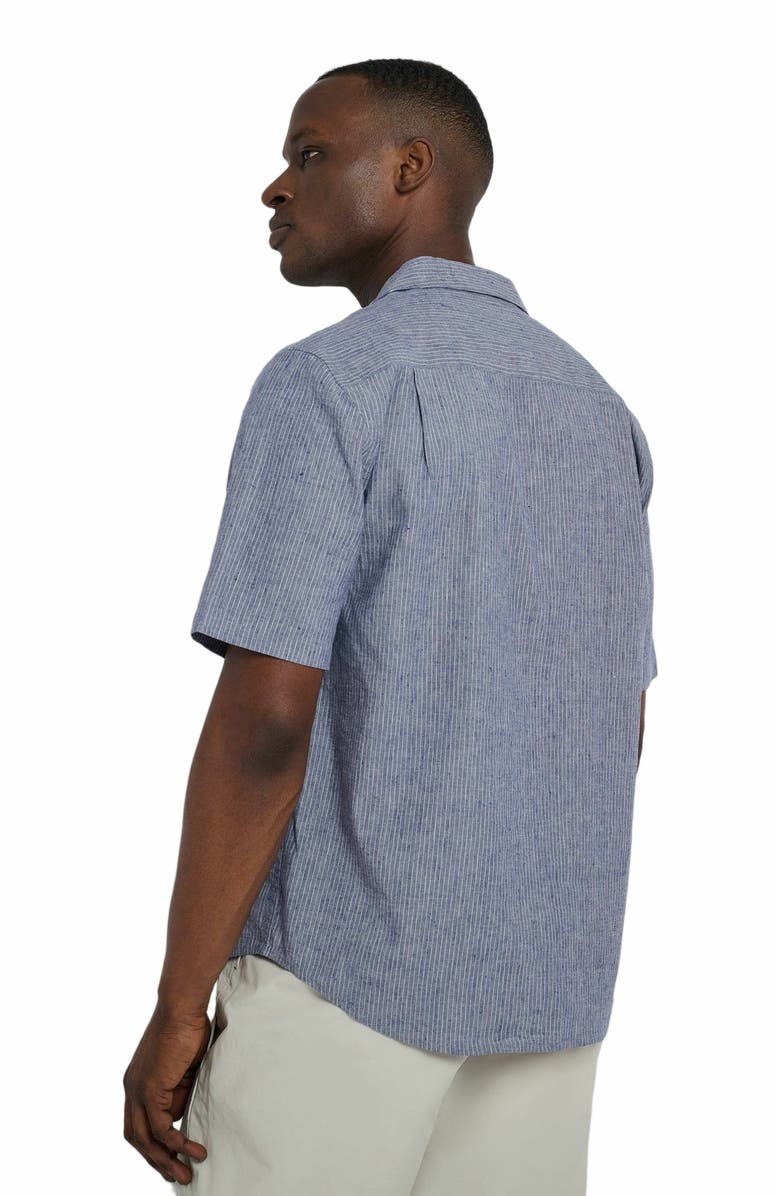 Onia Stretch Yarn Dyed Vacation Shirt, Alternate, color, Navy