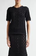 Jil Sander Cotton Pointelle Stitch Sweater