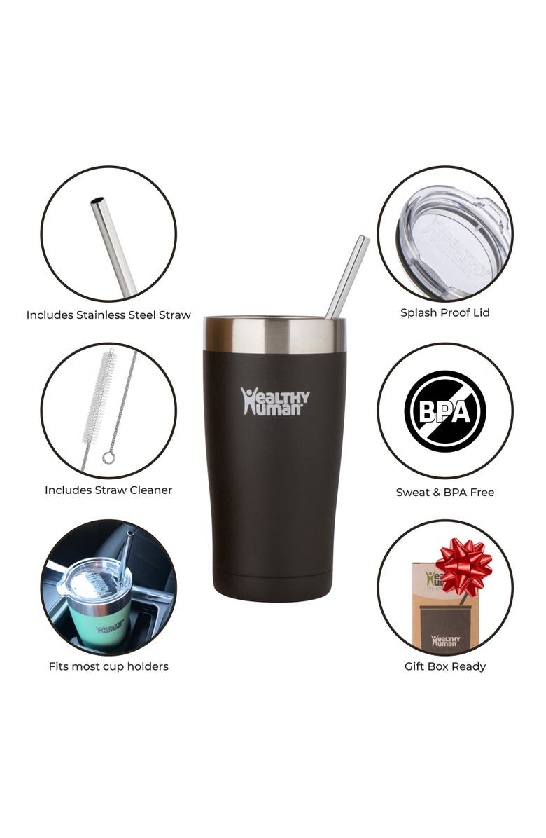 Healthy Human The Cruiser Tumbler 20 oz, Alternate, color, Black Onyx