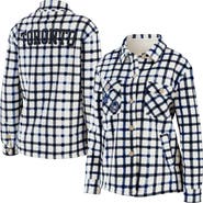 WEAR by Erin Andrews Women's WEAR by Erin Andrews Oatmeal Toronto Maple Leafs Plaid Button-Up Shirt Jacket