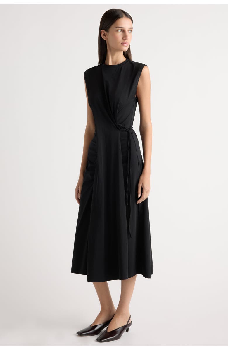 Modern Citizen Agnes Twist-Drape Jersey Dress, Main, color, Black