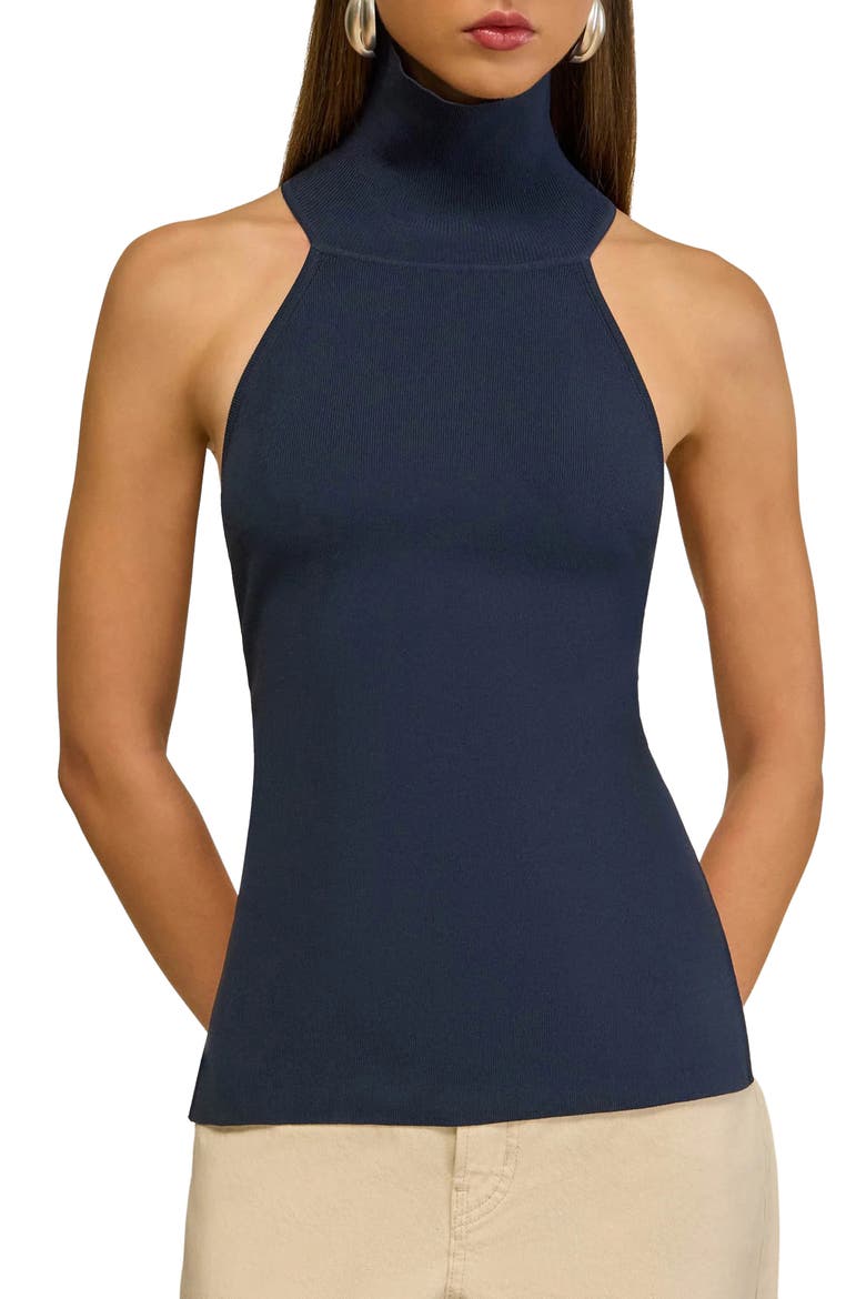 Wake Sleeveless Turtleneck Sweater, Main, color, DEEP LAKE