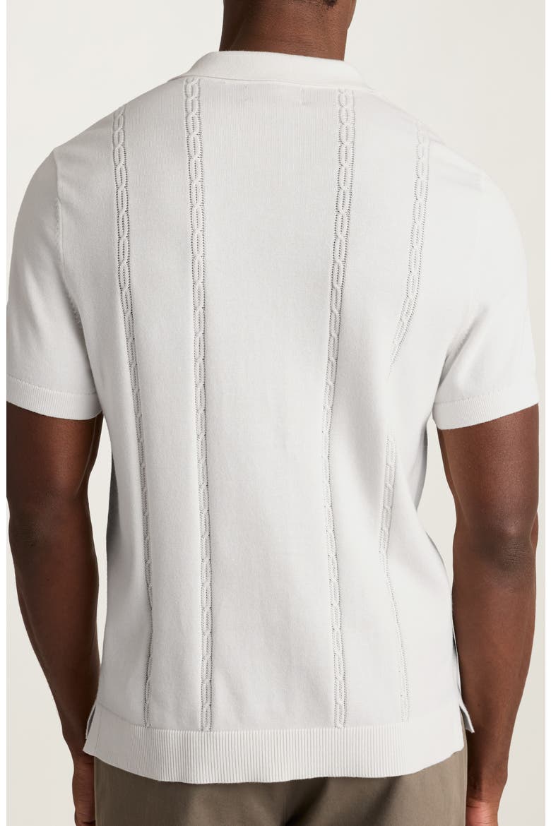 Hudson Cotton Polo Sweater, Alternate, color, SNOW
