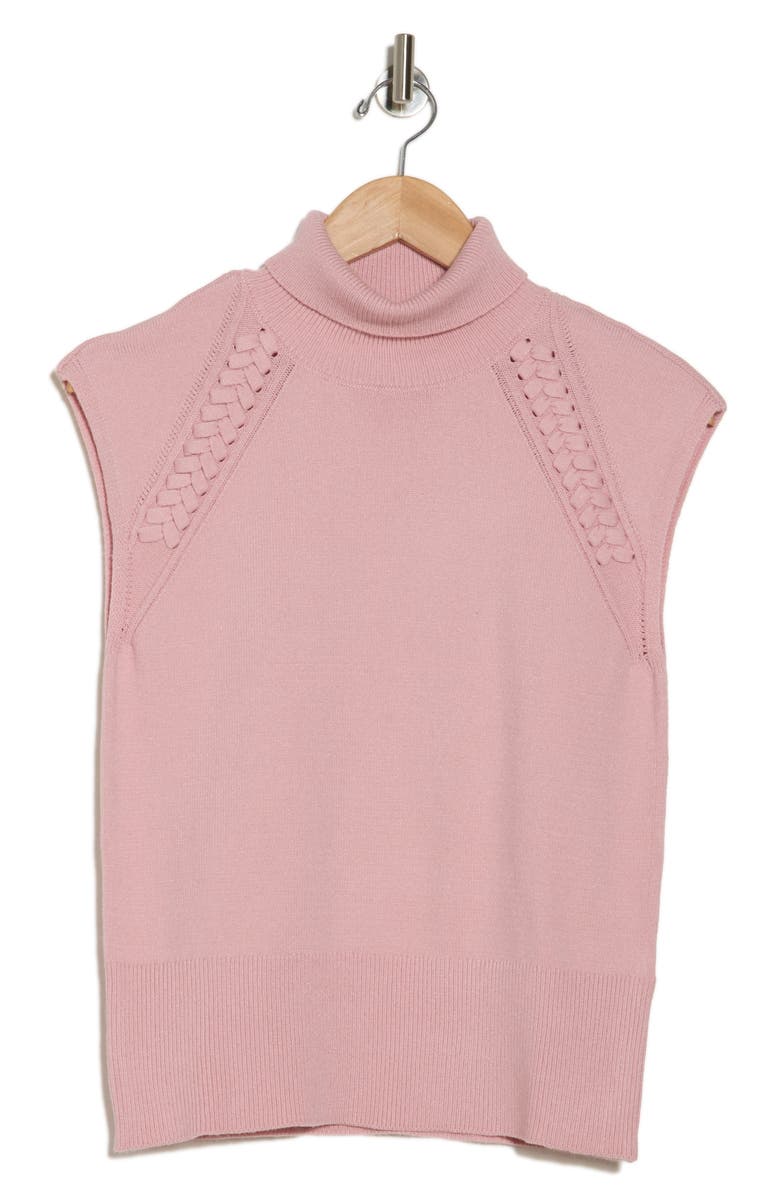 Ellen Tracy Mock Neck Sleeveless Sweater, Alternate, color, Pale Mauve