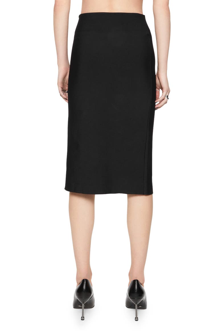 Alice Snap Detail Pencil Skirt, Alternate, color, TRUE BLACK
