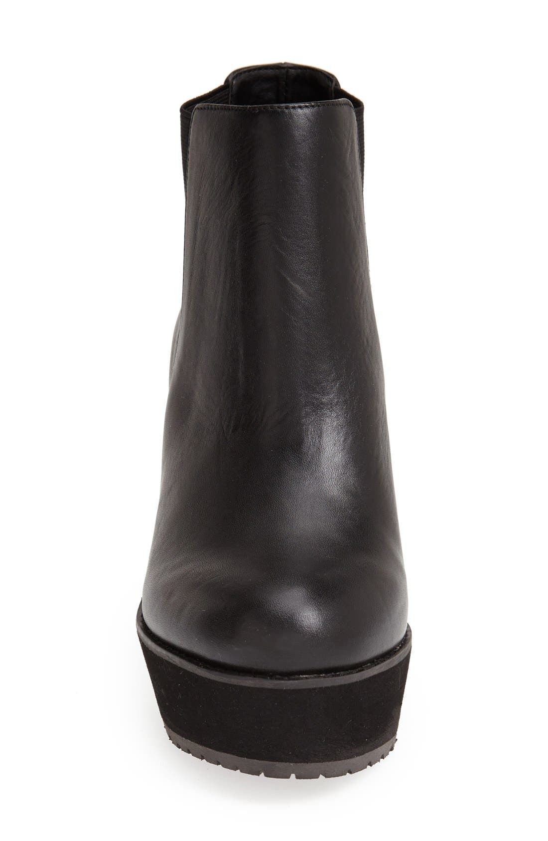 'Campalto' Wedge Platform Boot, Alternate, color, BLACK LEATHER
