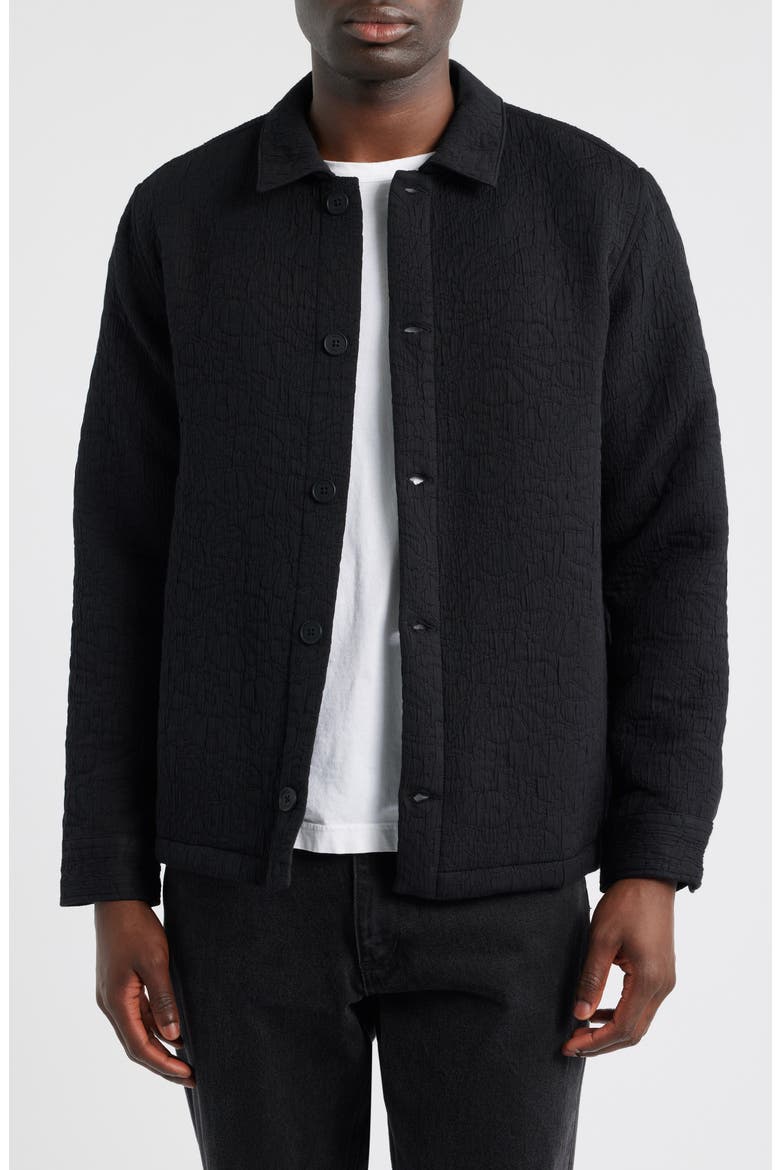 Rockley Quilted Overshirt, Main, color, BLACK