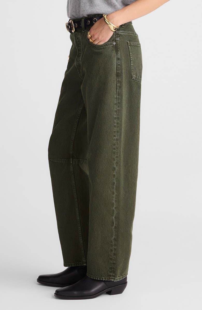 Madewell Darted Barrel Leg Jeans, Alternate, color, Mossy Umber