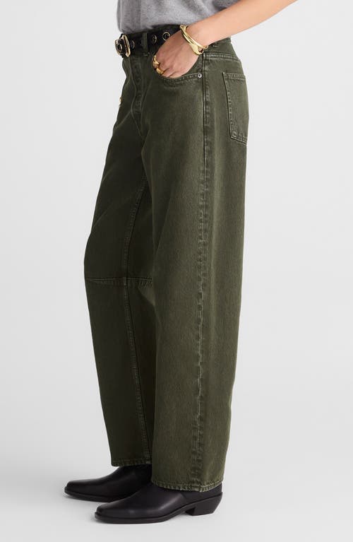 Madewell Darted Barrel Leg Jeans In Green