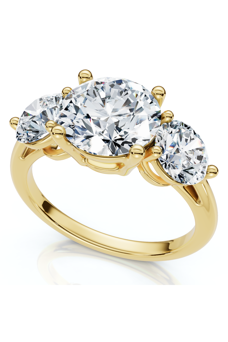 Certified 3 1/2Ct Diamond Engagement Ring Lab Grown, Main, color, 14k Yellow Gold