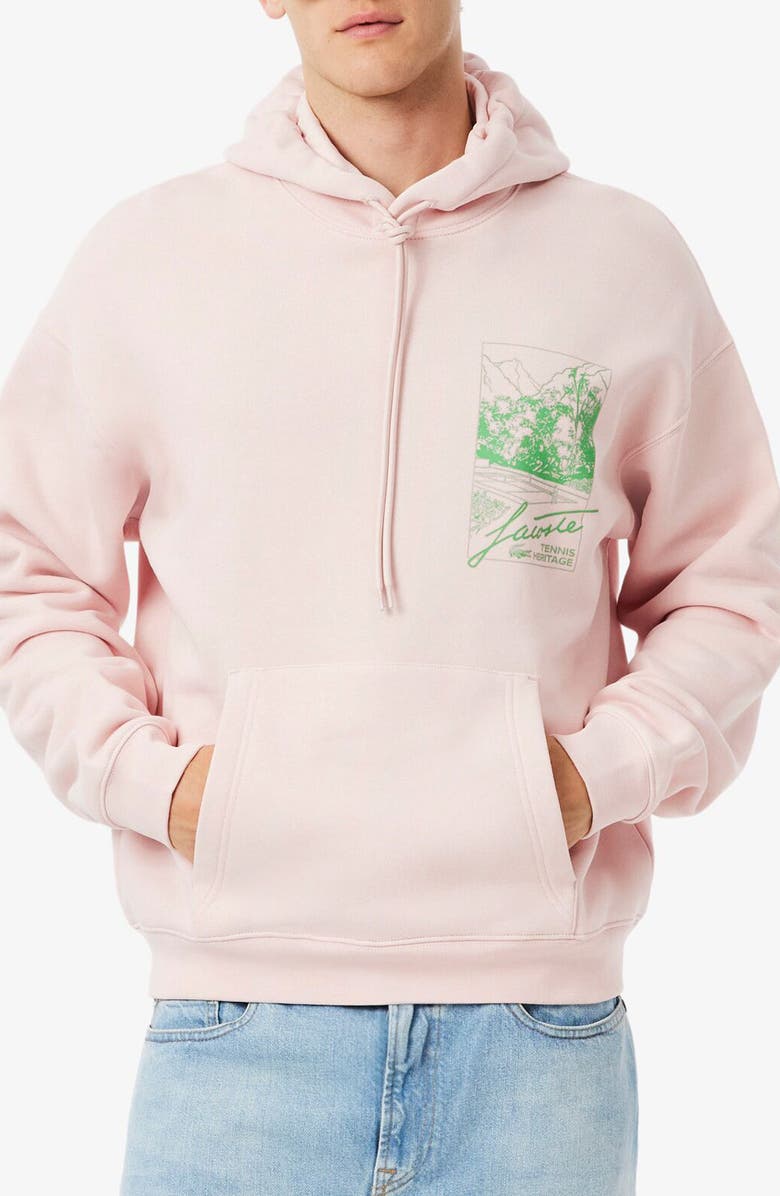 Lacoste Tennis Graphic Hoodie Pullover, Main, color, Ady Nidus