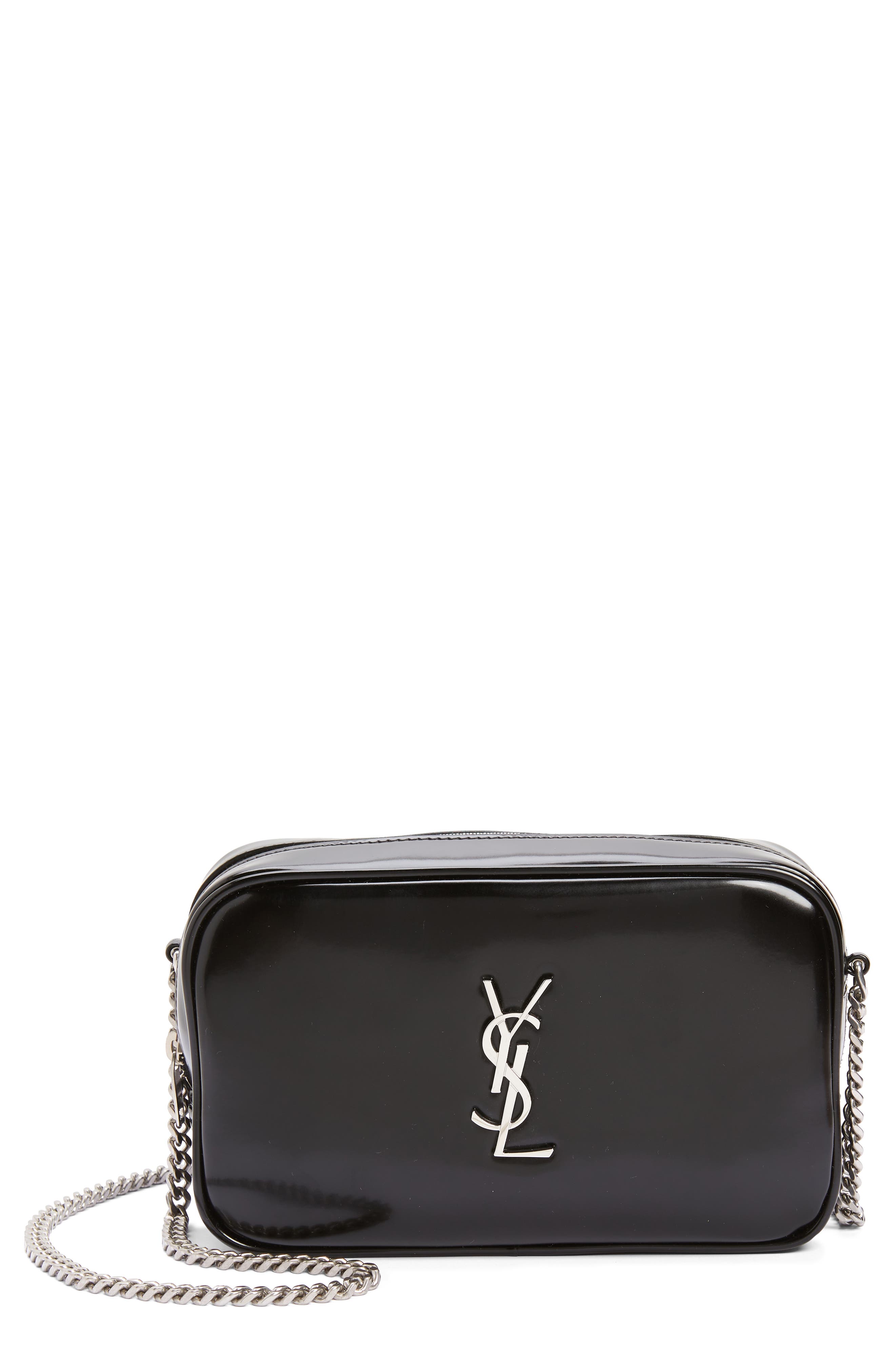 Saint Laurent Mini Lou Faux Leather Camera Bag, Main, color, 
