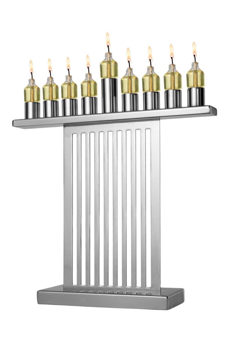 Beth Sholom Menorah, Alternate, color, SILVER