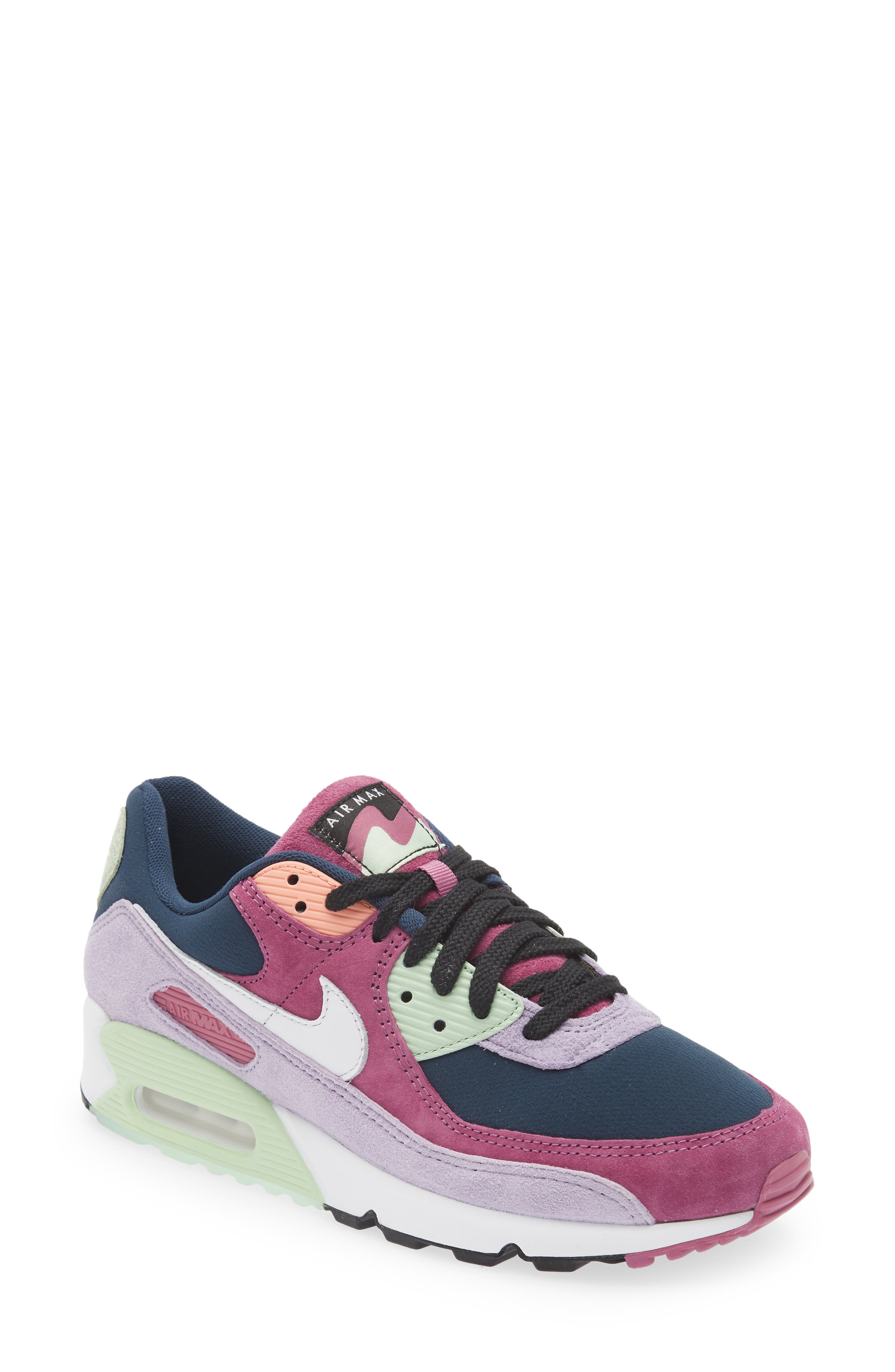 Air Max 90 NRG Sneaker, Main, color, LIGHT BORDEAUX/ WHITE/ NAVY