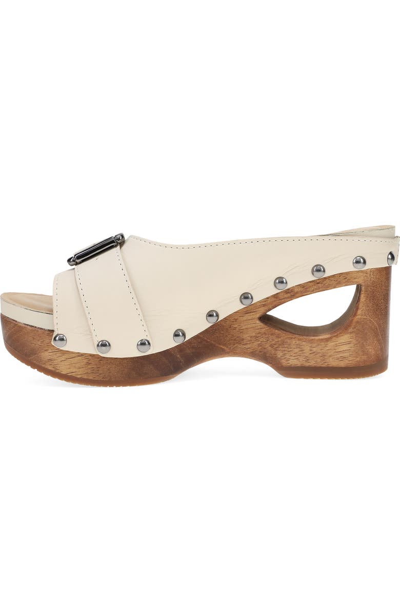 Dansko Adeline Platform Wedge Slide Sandal, Alternate, color, Bone Calf