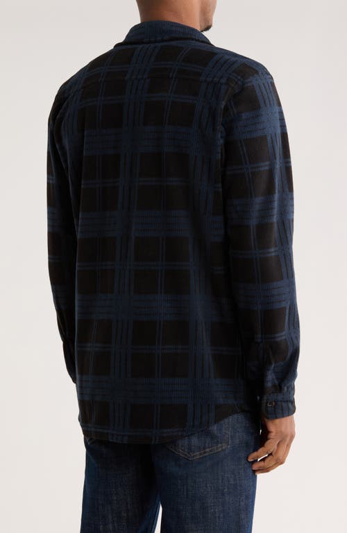 Union Cascade Buffalo Plaid Microfleece Button-up Shirt In Blue
