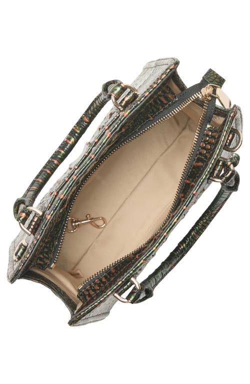 Brahmin Cami Croc Embossed Leather Satchel In Green