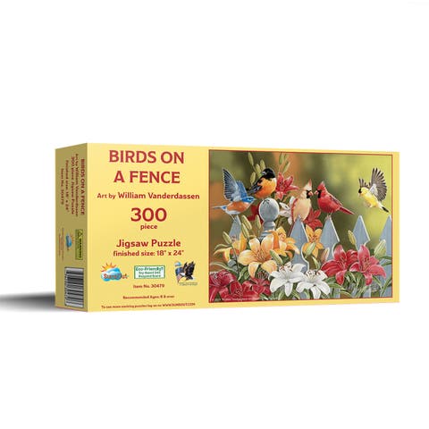 Birds on a Fence 300 piece Jigsaw Puzzle for Adults