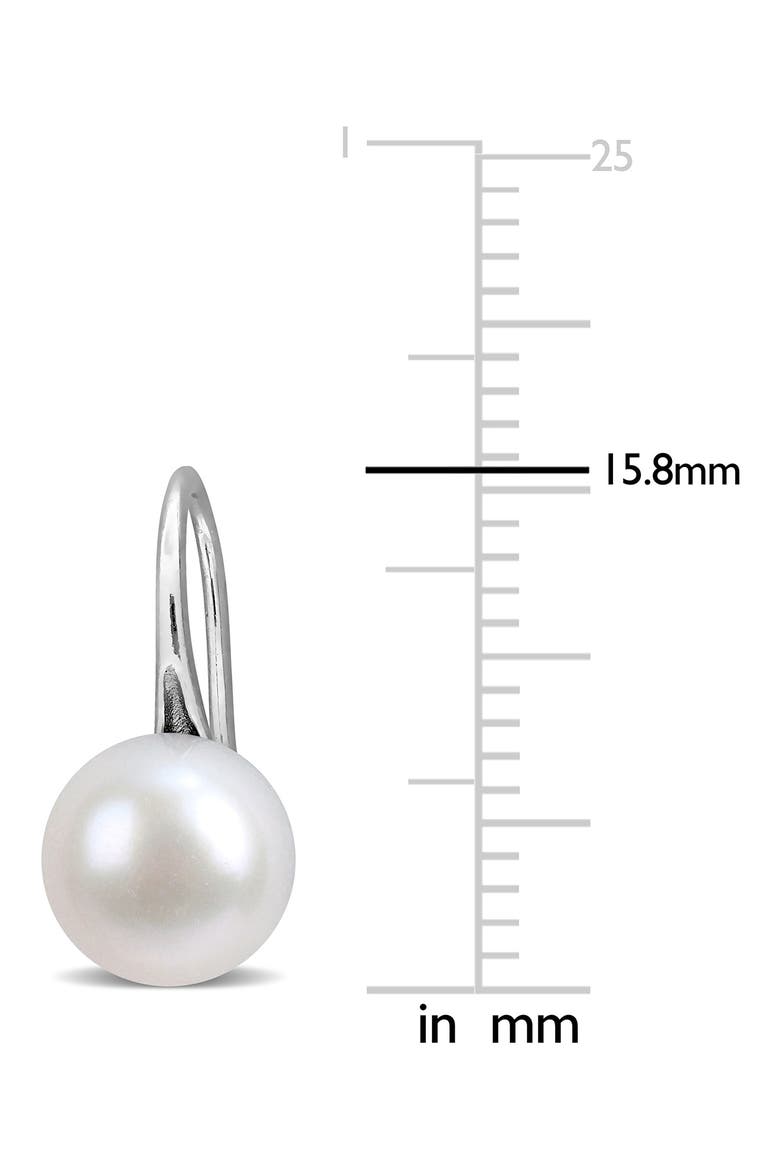 Sterling Silver Cultured White Pearl Drop Earrings, Alternate, color, SILVER