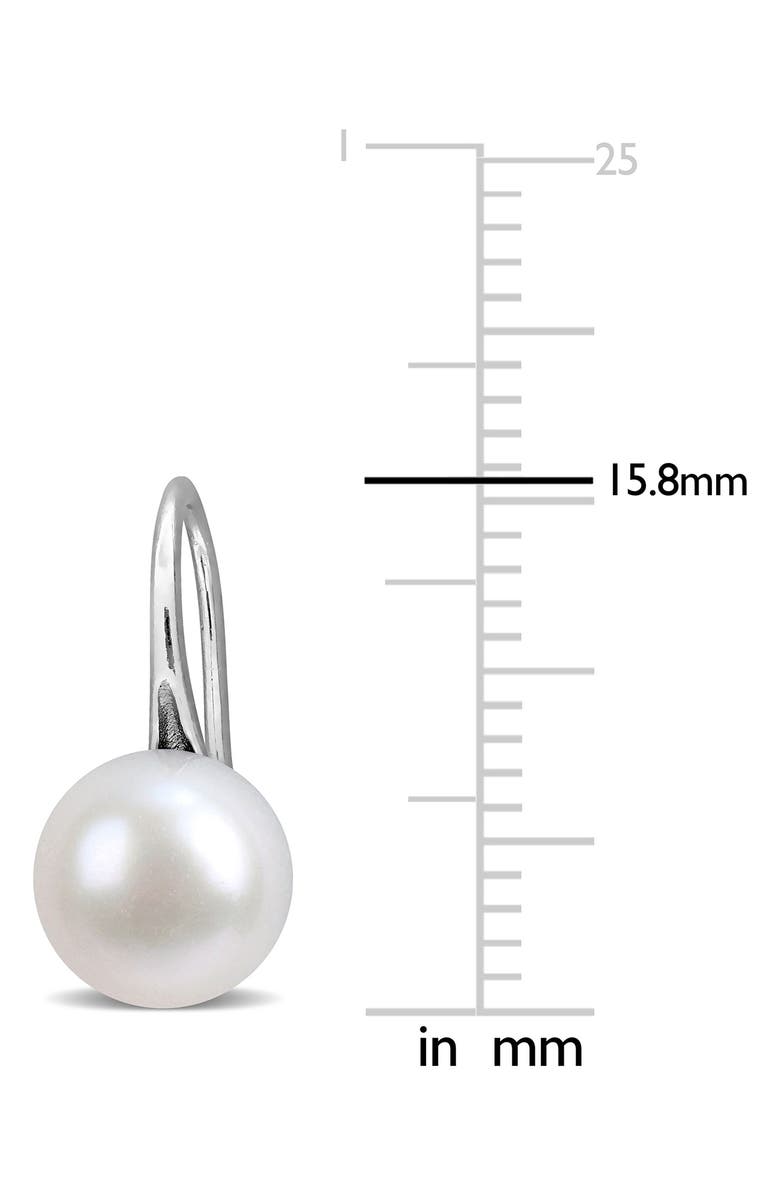 DELMAR Sterling Silver Cultured White Pearl Drop Earrings, Alternate, color, Silver