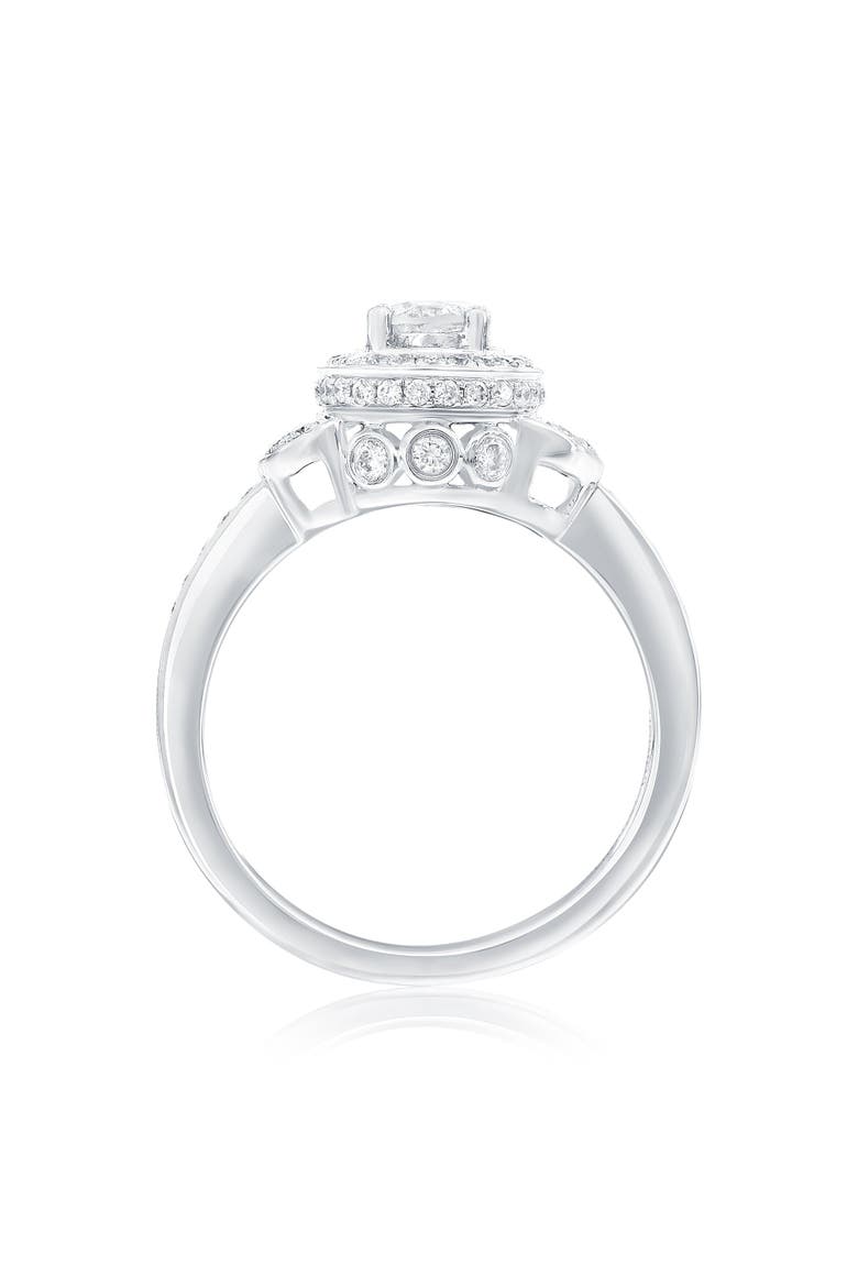 14K White Gold 0.42ct White Diamond & 0.43cttw Diamond Ring, Alternate, color, White Gold