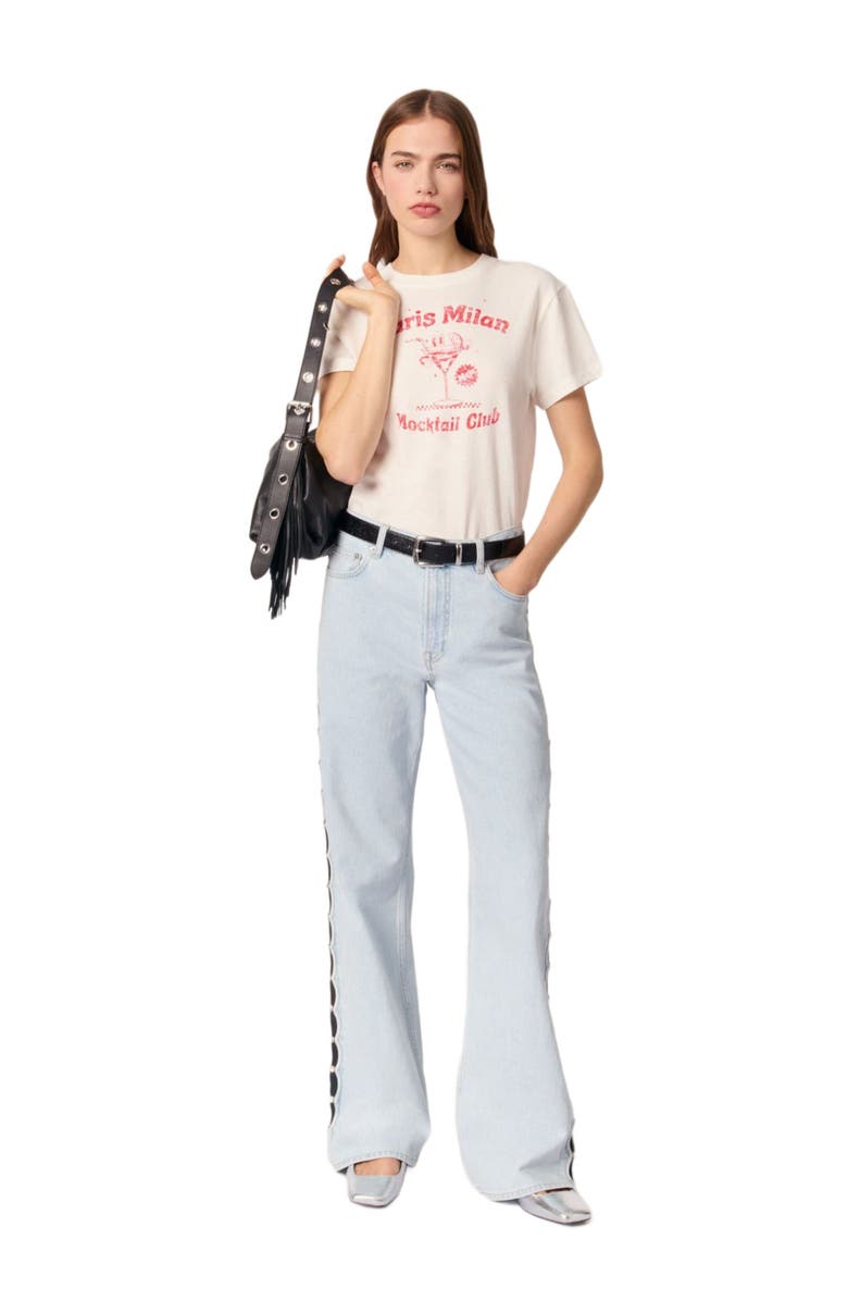 maje Paris Milan T-shirt, Alternate, color, White