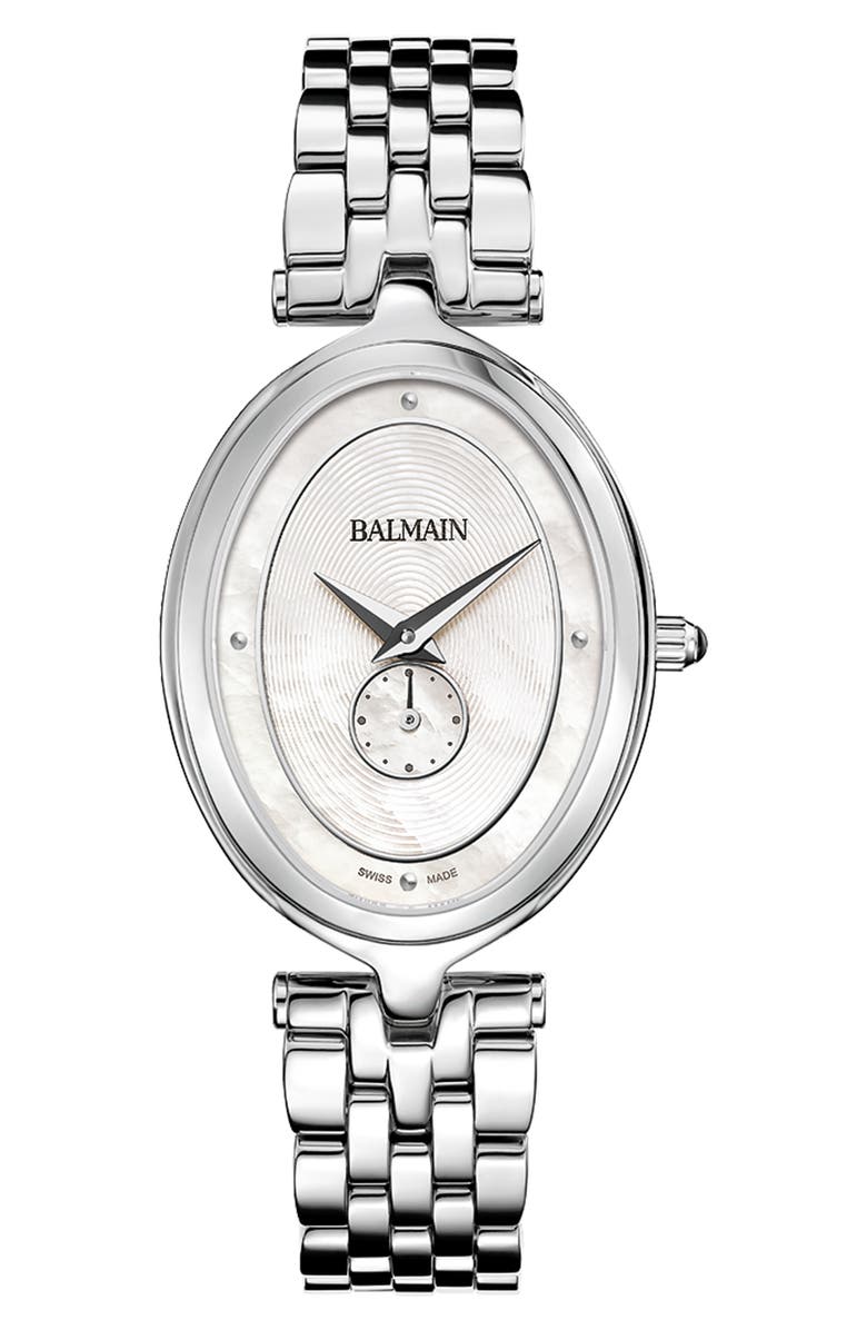 BALMAIN WATCHES Haute Elegance Oval Bracelet Watch, 26mm x 31.7mm, Main, color, Stainless Steel