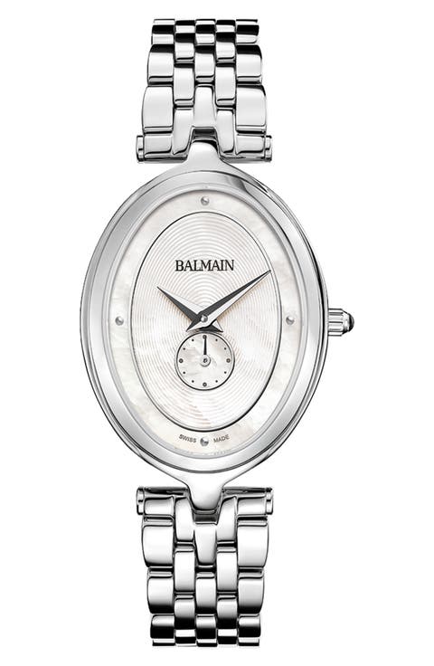 Haute Elegance Oval Bracelet Watch, 26mm x 31.7mm