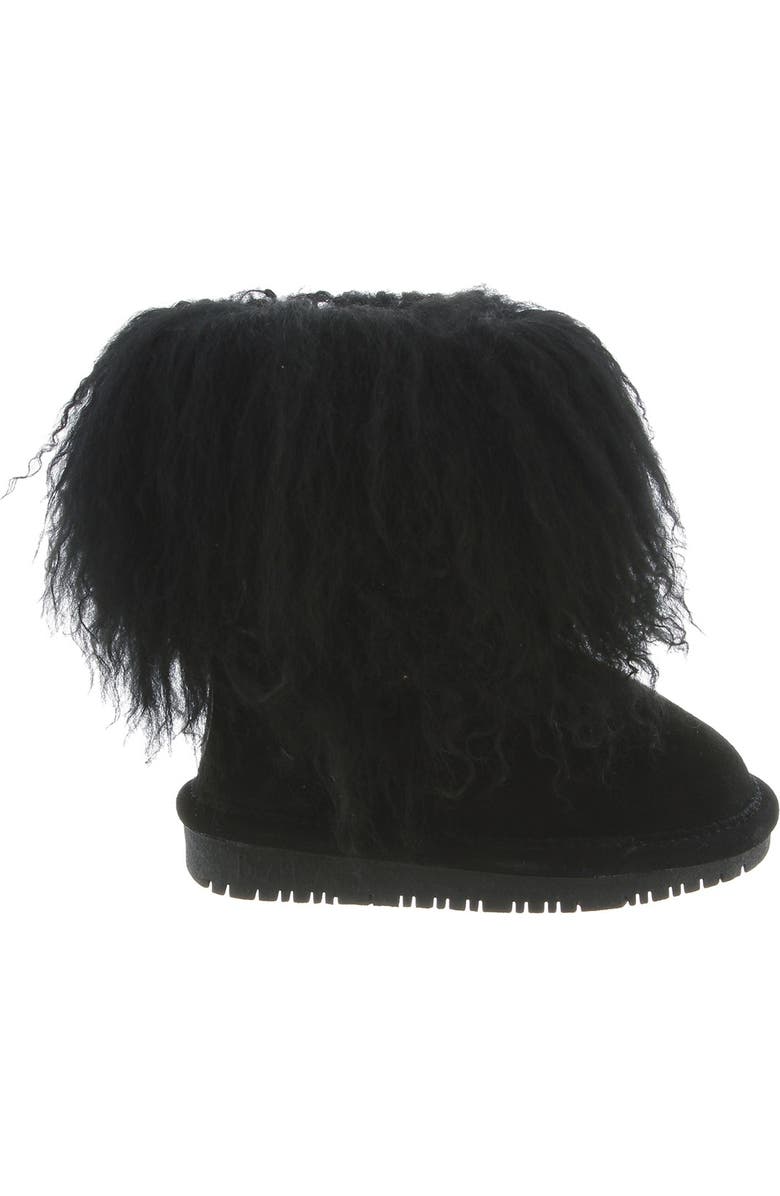 BEARPAW Boo Shaggy Genuine Lamb Hair Bootie, Main, color,