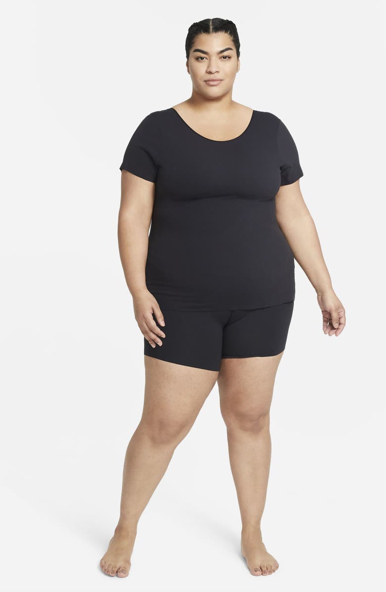 Nike Yoga Luxe Short Sleeve Top, Alternate, color, Black/ Dark Smoke Grey