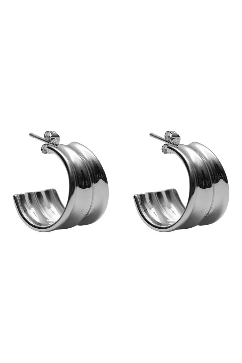 Small Double Row Hoop Earrings, Main, color, SILVER