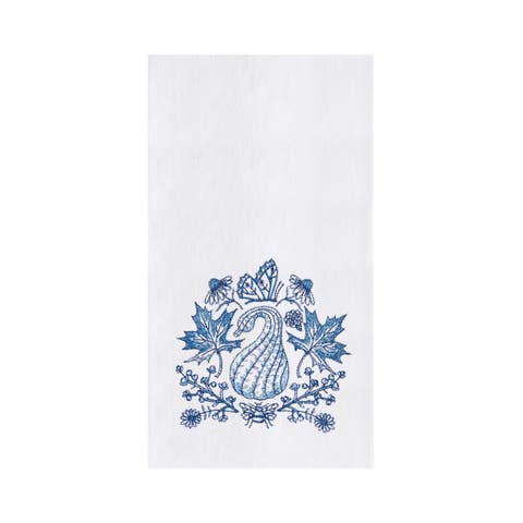 Blue Harvest Gourd Design Dishtowel