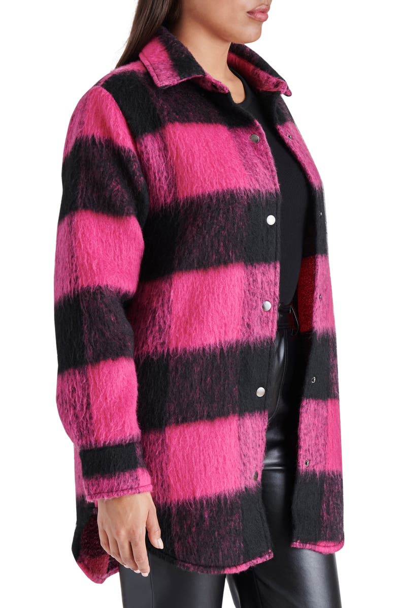 Steve Madden Eldridge Oversize Plaid Shirt Jacket, Alternate, color, 