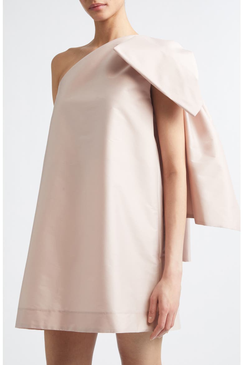 Winnette Bow Detail One-Shoulder Satin Minidress, Alternate, color, LIGHT PINK