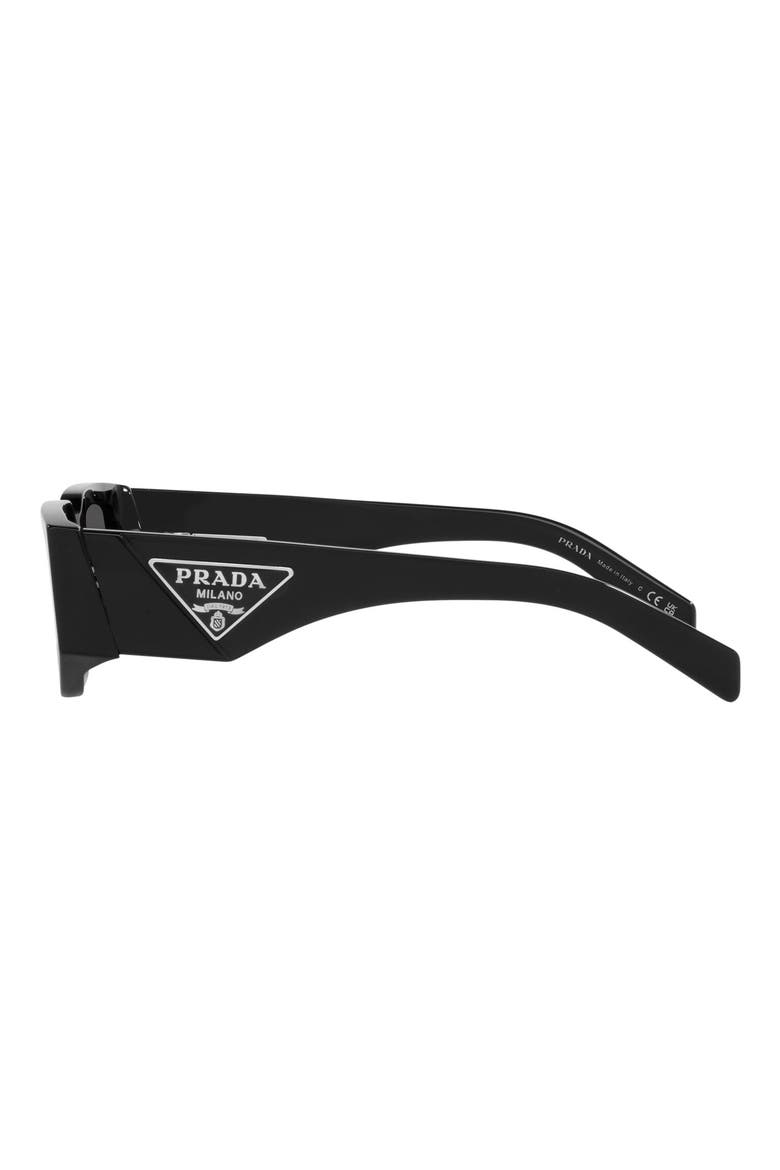 55mm Rectangular Sunglasses, Alternate, color, BLACK