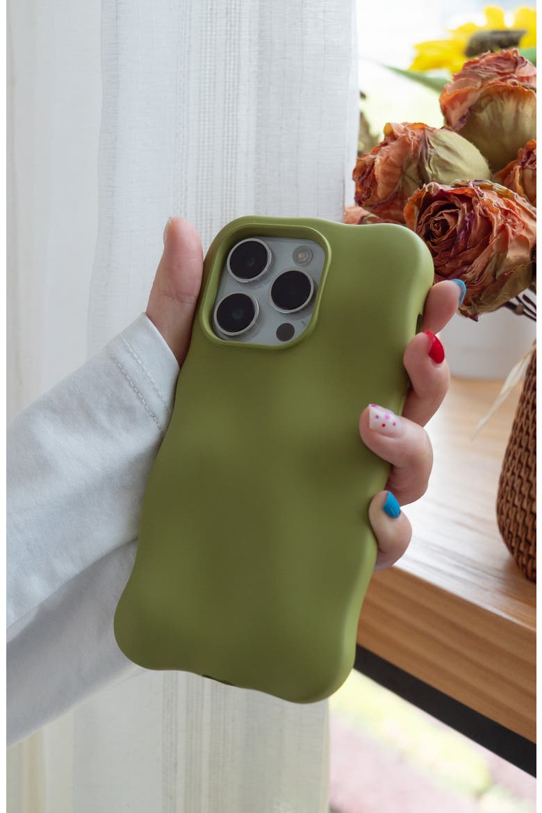 Matte Bubbles iPhone 14 Pro Case, Alternate, color, GREEN