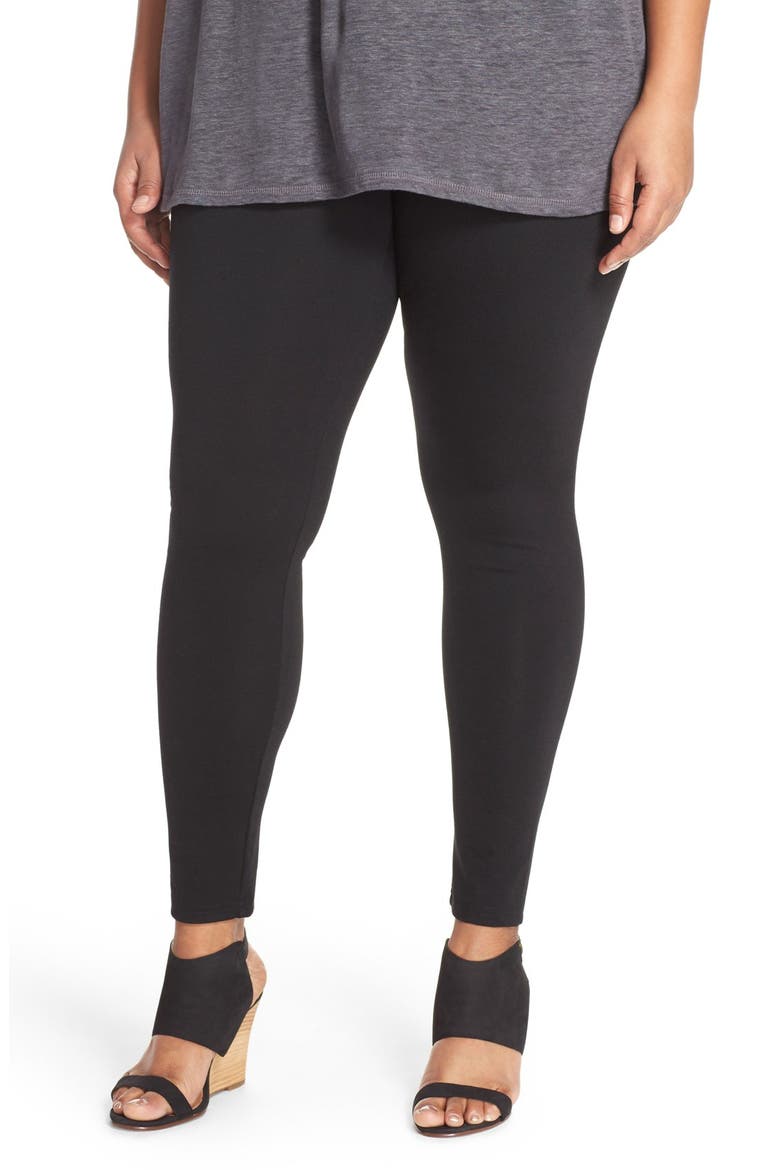 Ponte Leggings, Main, color, BLACK