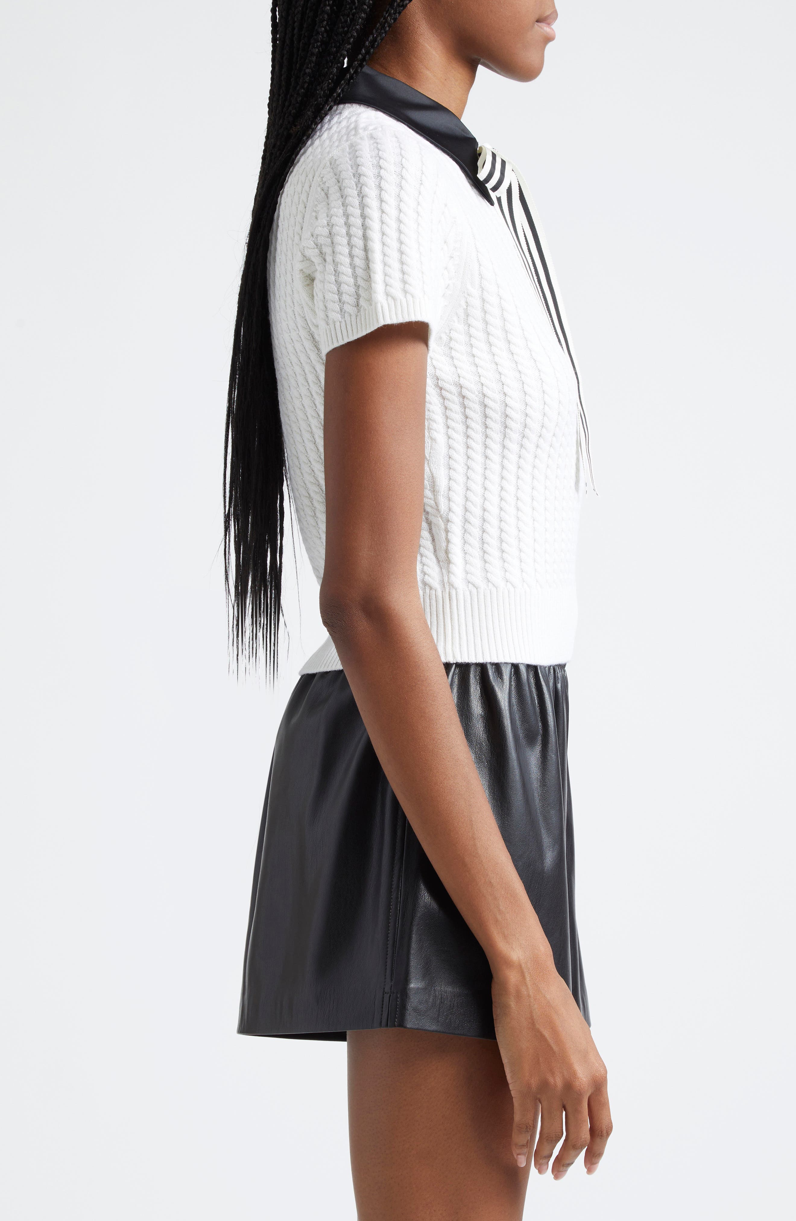 ALICE + OLIVIA Abbott Short Sleeve Wool Sweater (Women) | Nordstromrack
