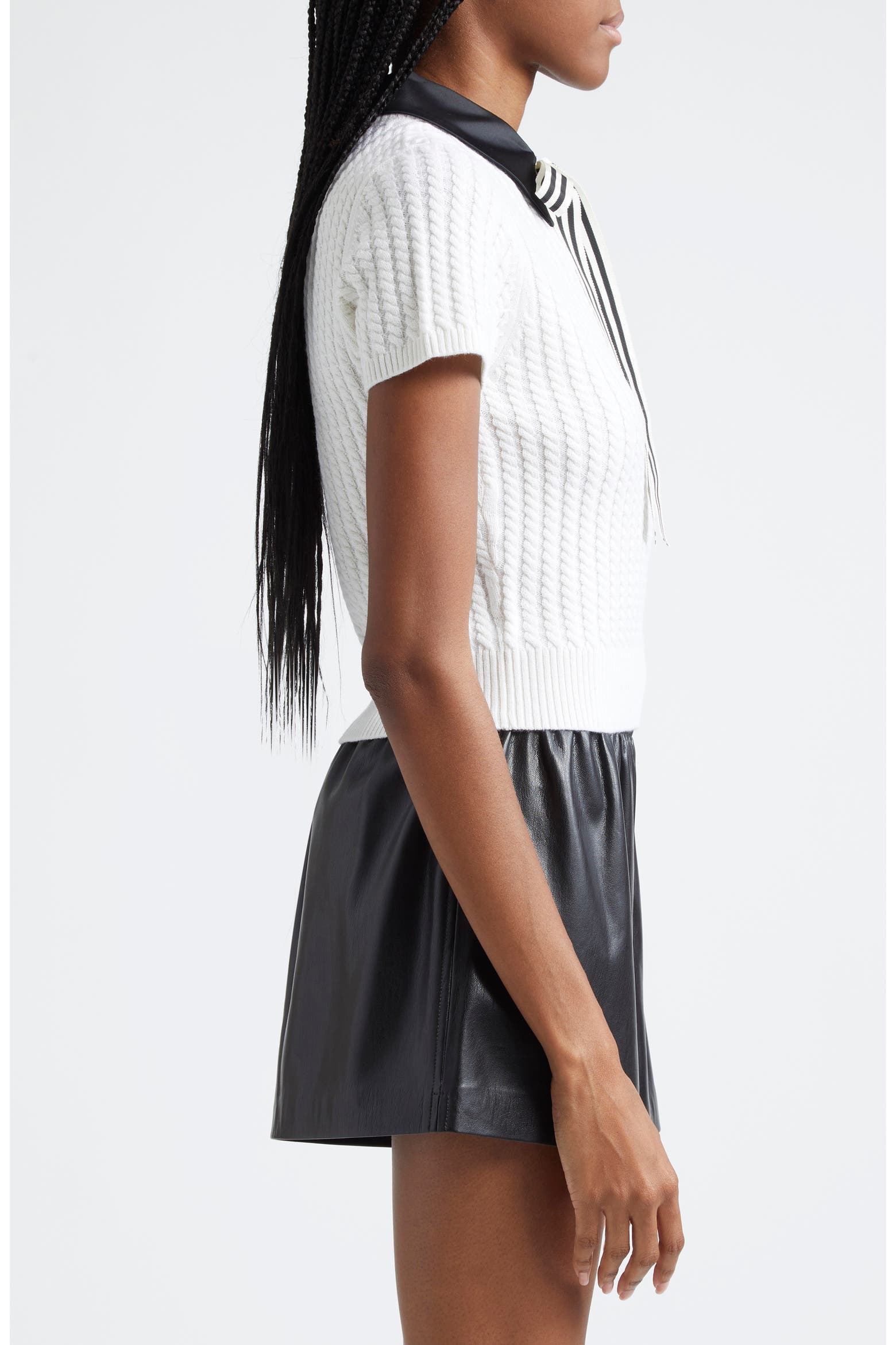 Abott's Racking ALICE + OLIVIA Abbott Short Sleeve Wool Sweater (Women) | Nordstromrack