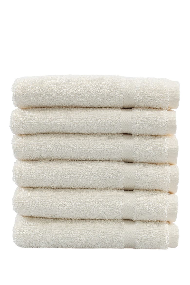Denzi Washcloths - Set of 6 - Cream, Alternate, color, CREAM