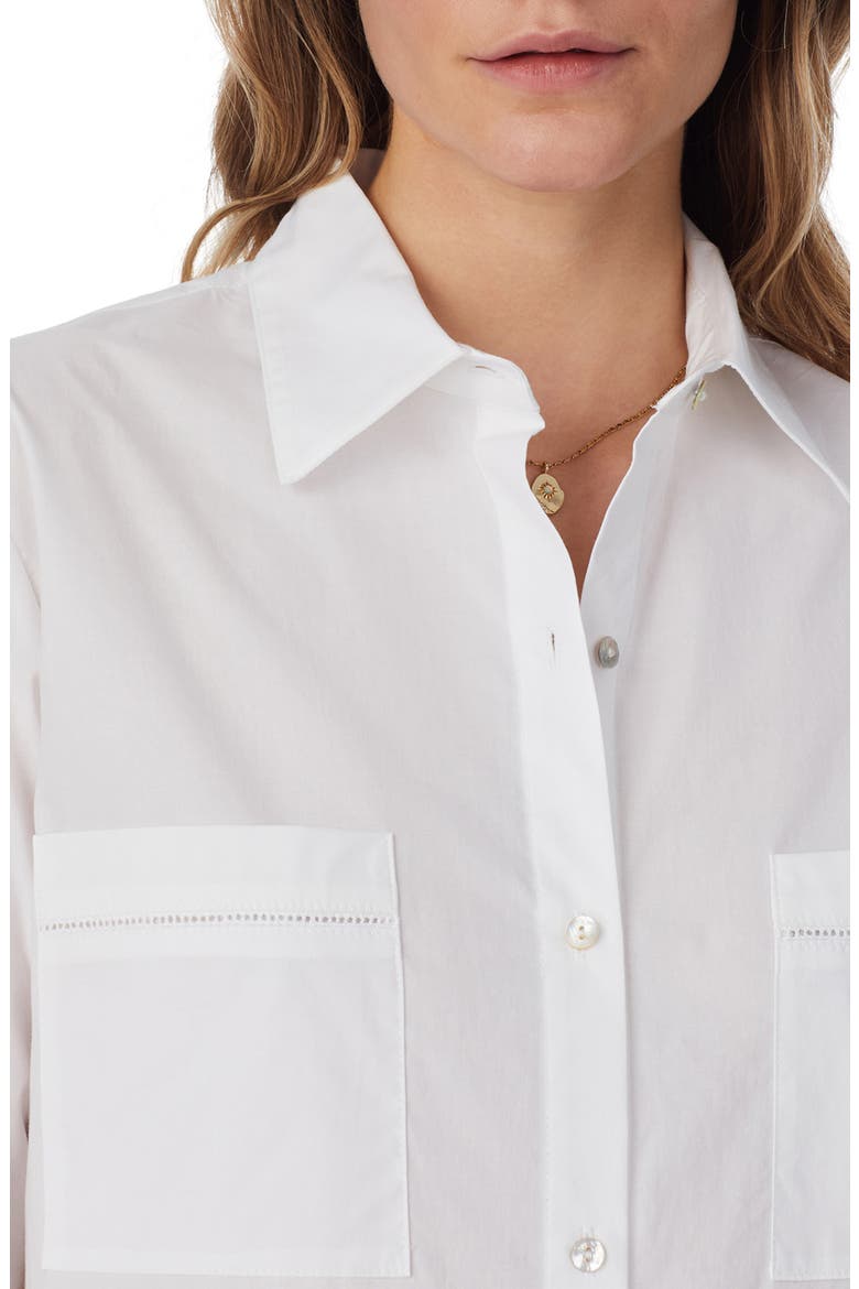 Cotton Lawn Long Sleep Shirtdress, Alternate, color, WHITE