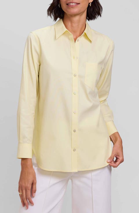 Non-Iron Boyfriend Button-Up Shirt