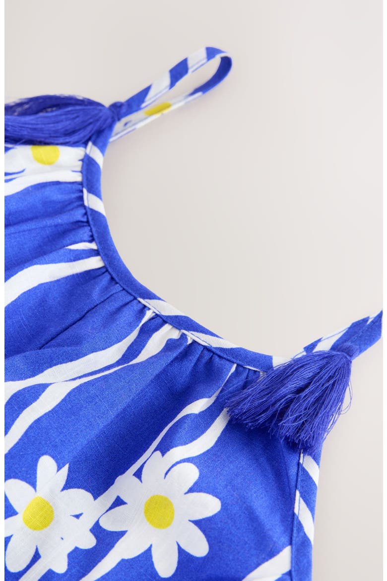 Kids' Daisy Print Cotton Romper, Alternate, color, BLUE