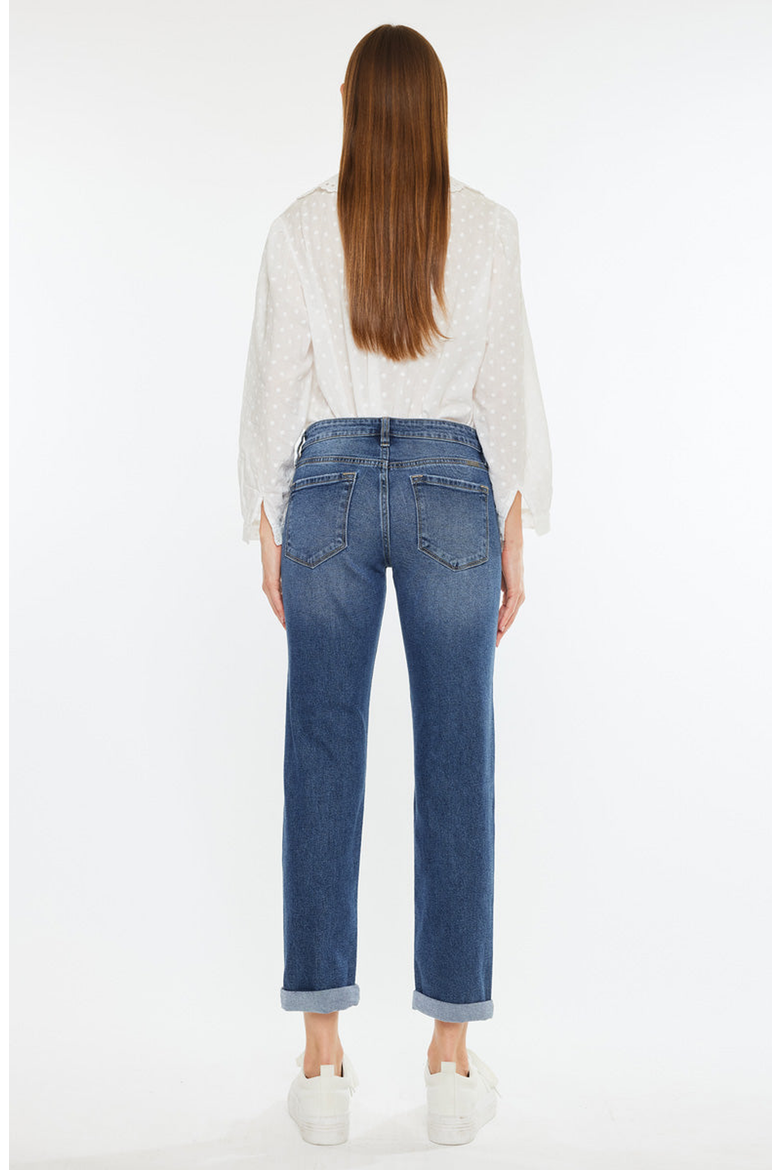 Pamela Essentials Mid Rise Slim Straight Jeans, Alternate, color, Dark Wash