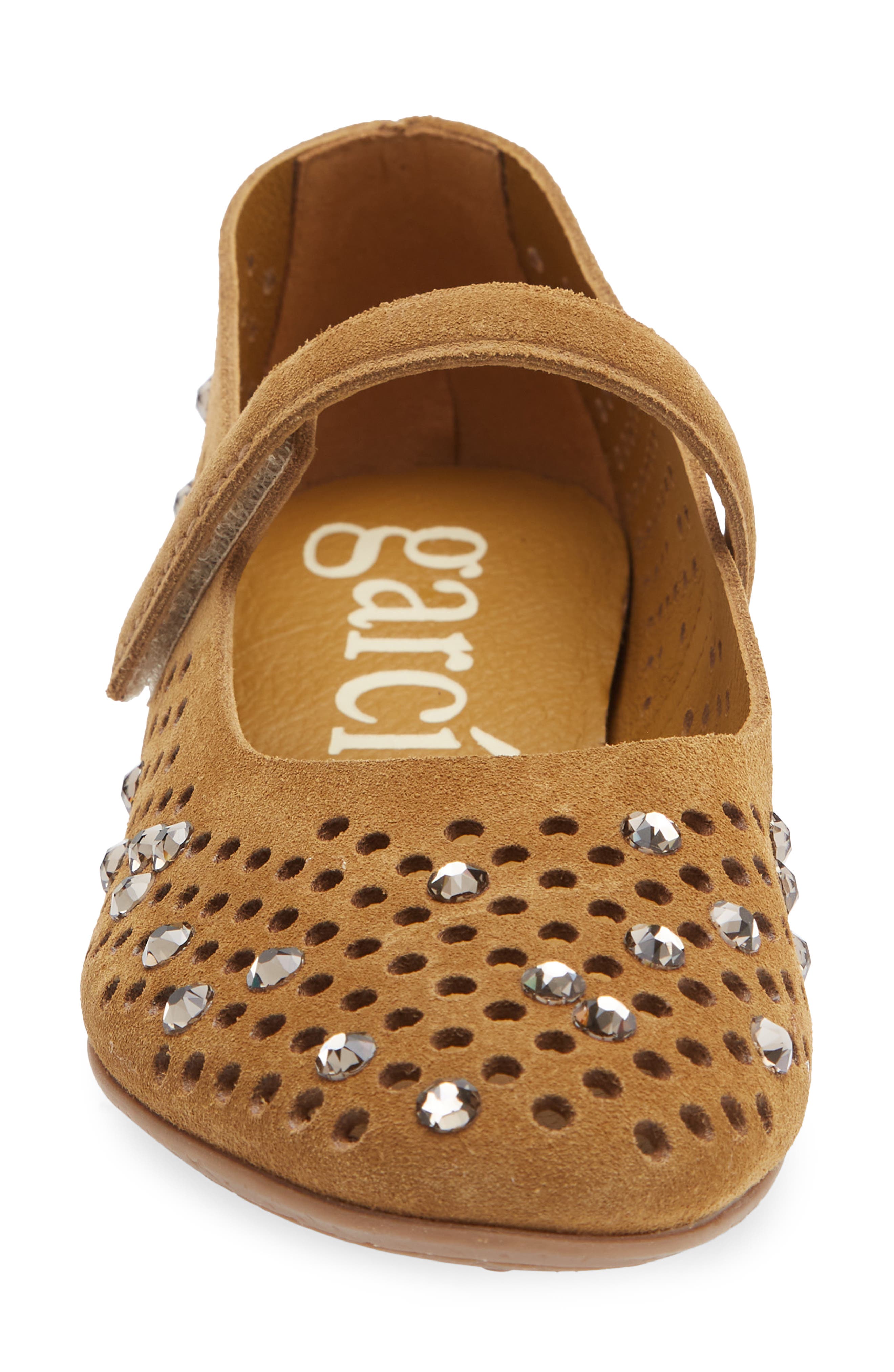 Anica Crystal Perforated Mary Jane Flat, Alternate, color, ALPACA CASTORO
